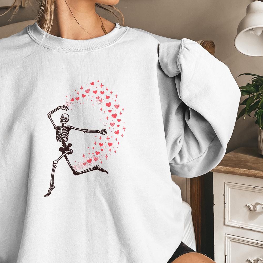 Funny Valentine PNG, Skeleton Valentine - 300 DPI Design for T-Shirt