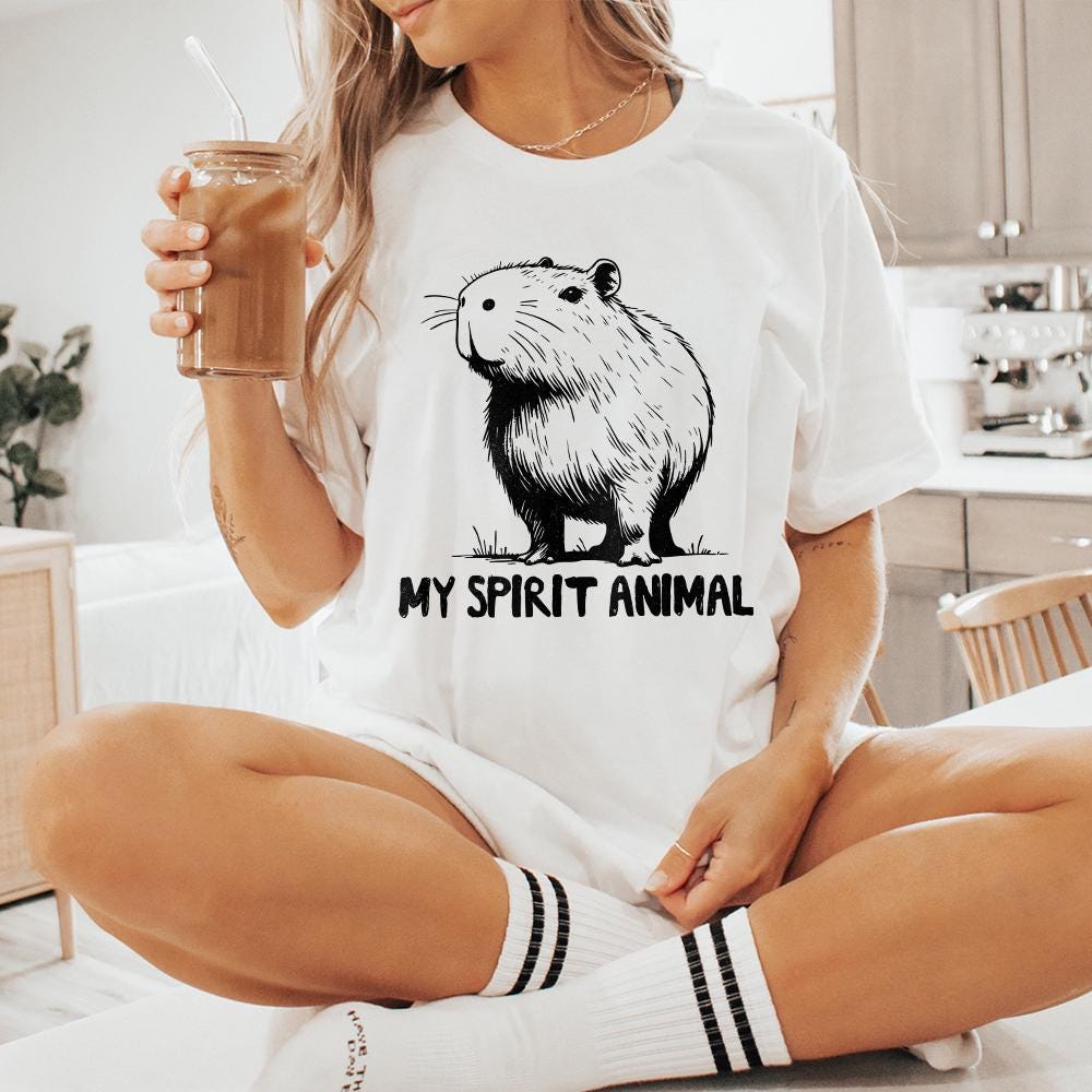Capybara Spirit Animal PNG Alt 2, Capybara Lover - 300 DPI Design for