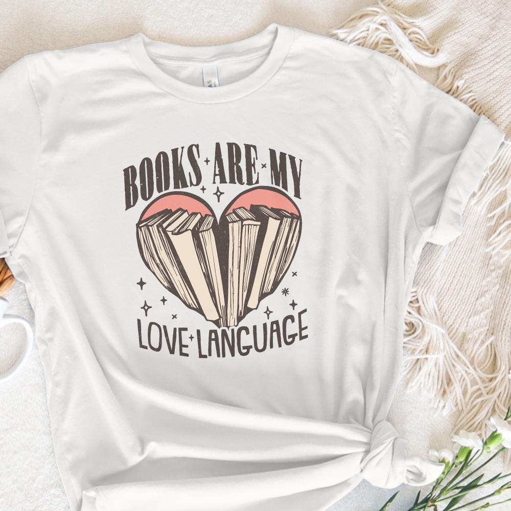 Books Are My Love Language, Valentine Book Lover PNG - 300 DPI Design for