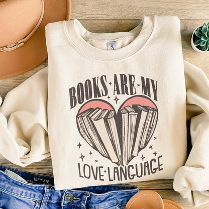 Books Are My Love Language, Valentine Book Lover PNG - 300 DPI Design for