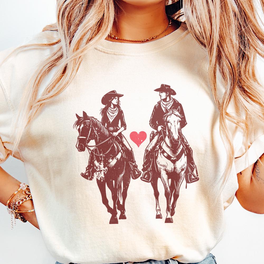 Retro Valentine Png, Vintage Cowboy Valentine Png - 300 DPI Design for