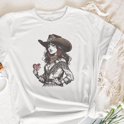 Cowgirl Hearts Queen Png, Poker Card Cowgirl Western Clipart - 300 DPI