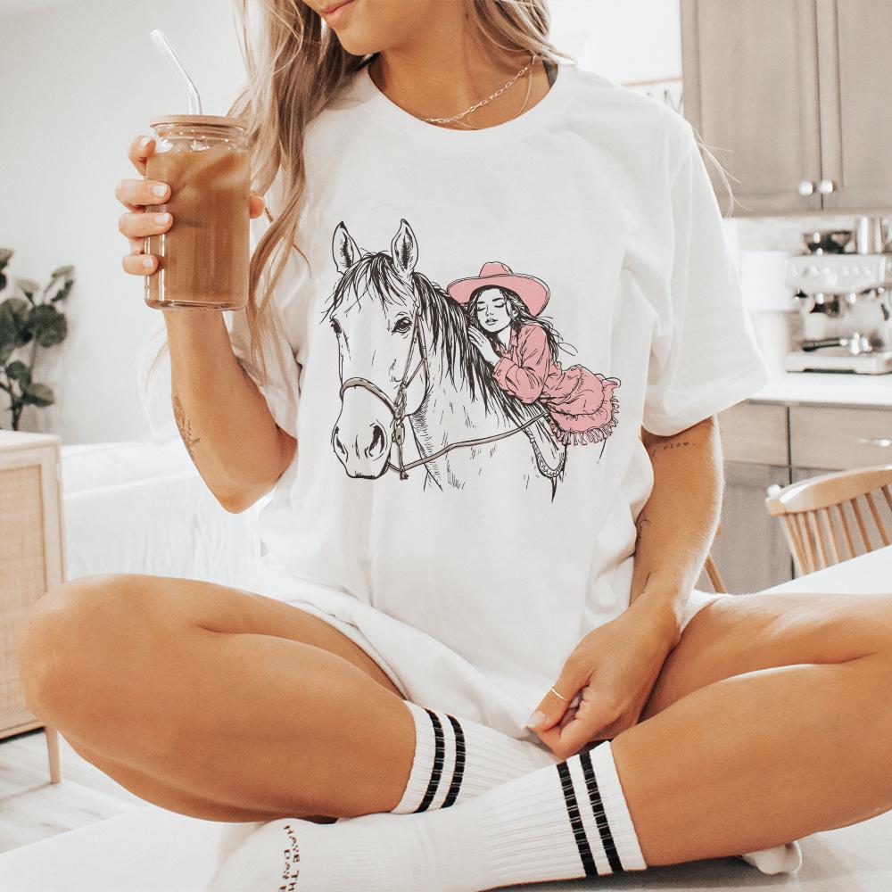 Cute Cowgirl PNG, Western Sublimation Design - 300 DPI Design for T-Shirt