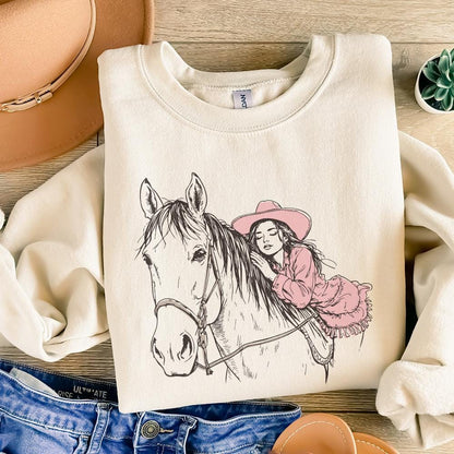 Cute Cowgirl PNG, Western Sublimation Design - 300 DPI Design for T-Shirt