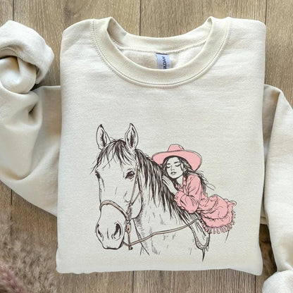 Cute Cowgirl PNG, Western Sublimation Design - 300 DPI Design for T-Shirt