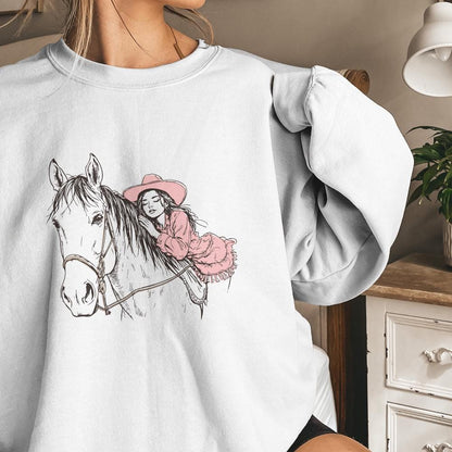 Cute Cowgirl PNG, Western Sublimation Design - 300 DPI Design for T-Shirt