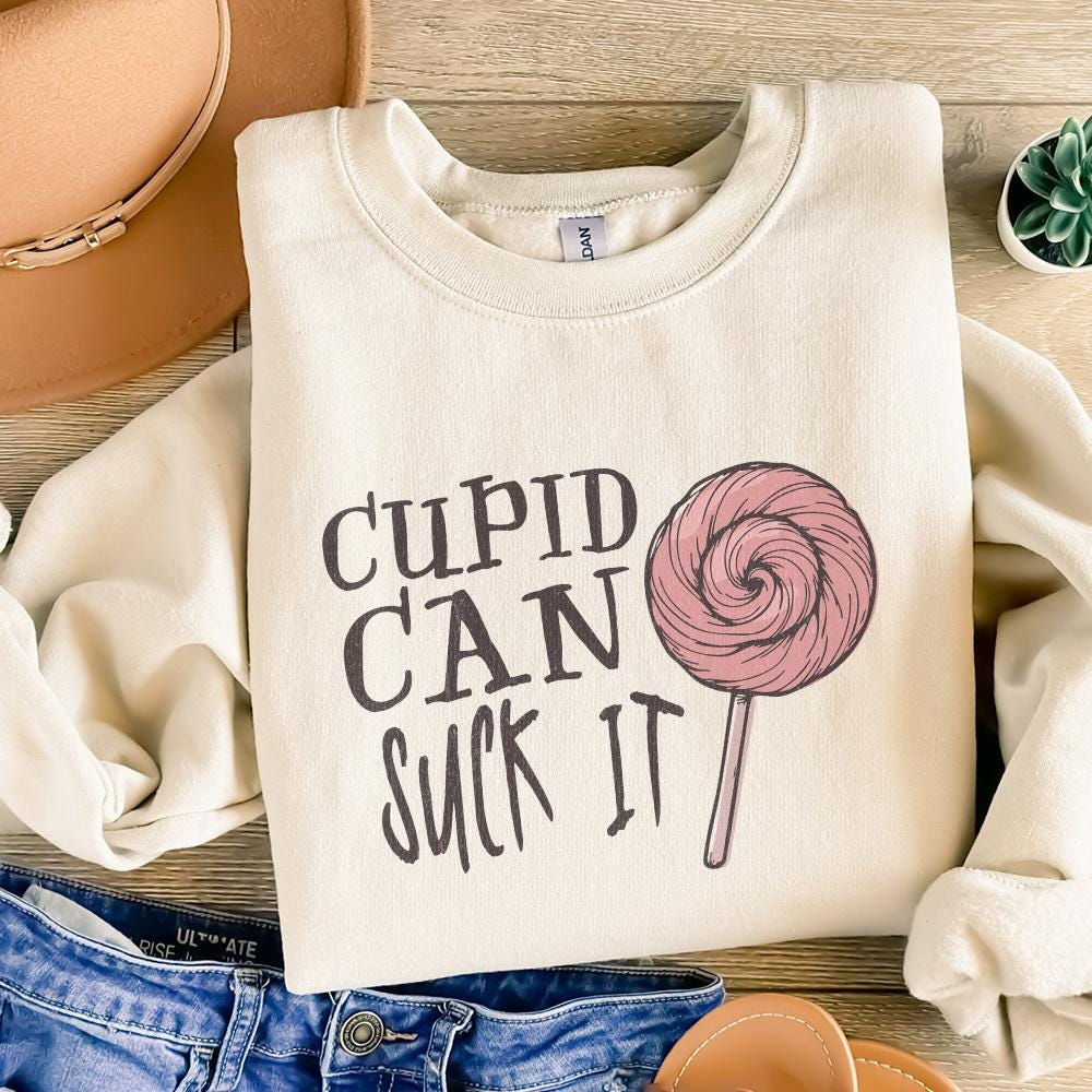 Cupid Can Suck It Png, Funny Valentine's Day Sublimation - 300 DPI Design