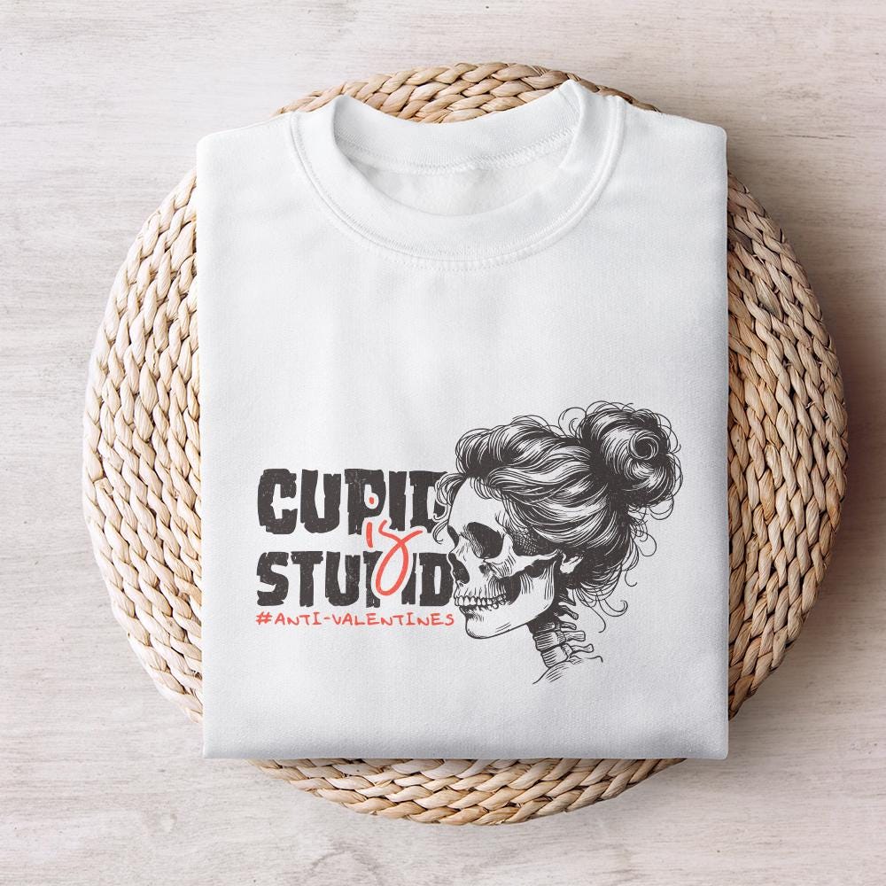 Funny Valentine PNG, Cupid is Stupid - 300 DPI Design for T-Shirt