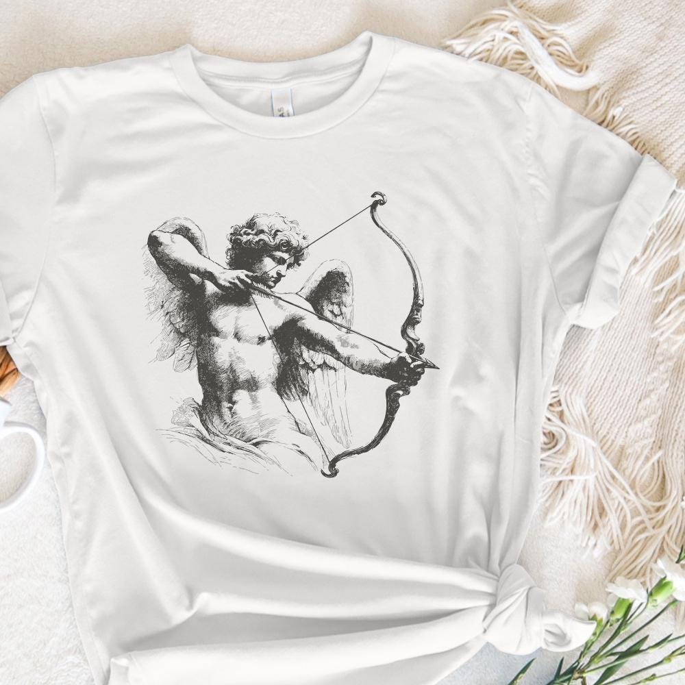 Classic Cupid Archer PNG, Timeless Angel Bow and Arrow - 300 DPI Design