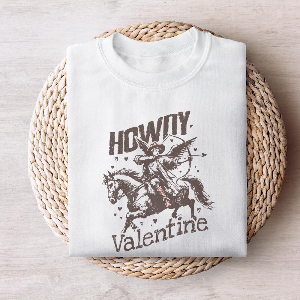 Howdy Valentine Cowboy Cupid PNG, Western Retro Valentine Design - 300