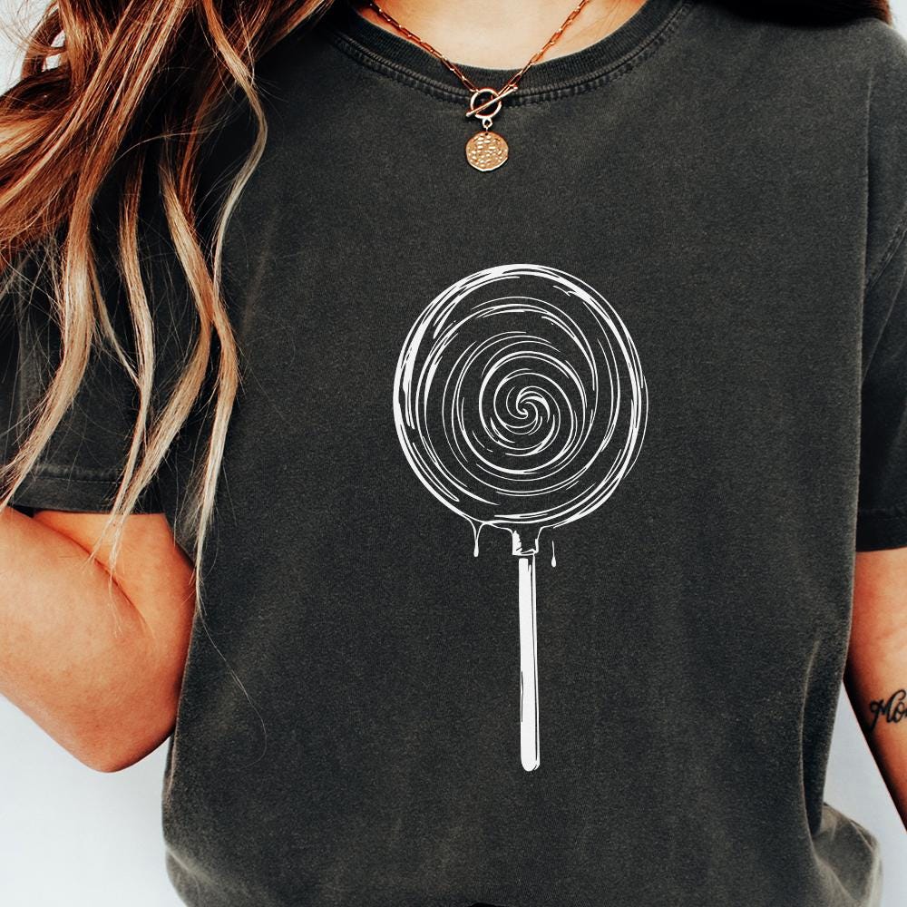 Swirling Lollipop PNG, Retro Candy Design - 300 DPI Design for T-Shirt
