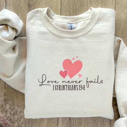 Love Never Fails PNG, Valentine PNG - 300 DPI Design for T-Shirt