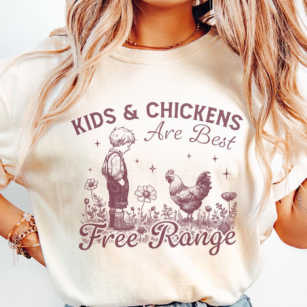 Free Range Farm Kid Design, Homestead PNG - 300 DPI Design for T-Shirt
