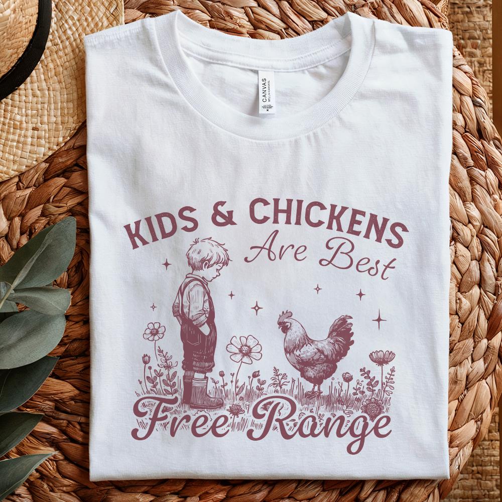 Free Range Farm Kid Design, Homestead PNG - 300 DPI Design for T-Shirt