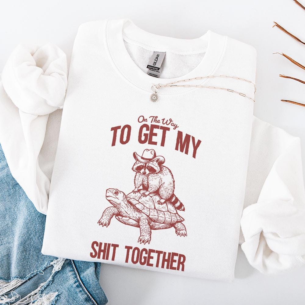 On The Way To Get My Life Together PNG, Funny Raccoon png - 300 DPI