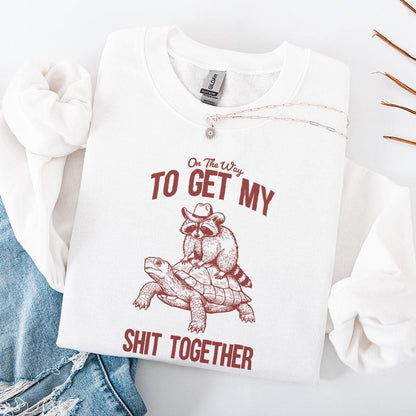 On The Way To Get My Life Together PNG, Funny Raccoon png - 300 DPI