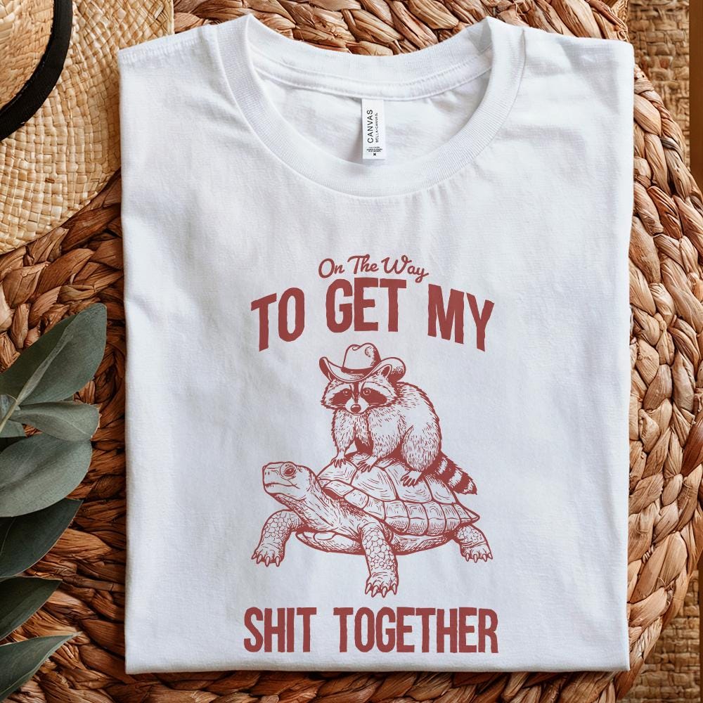 On The Way To Get My Life Together PNG, Funny Raccoon png - 300 DPI