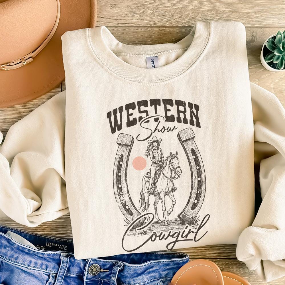 Western Show Cowgirl PNG - Hand Drawn Horse Clipart, Rustic County Fair &