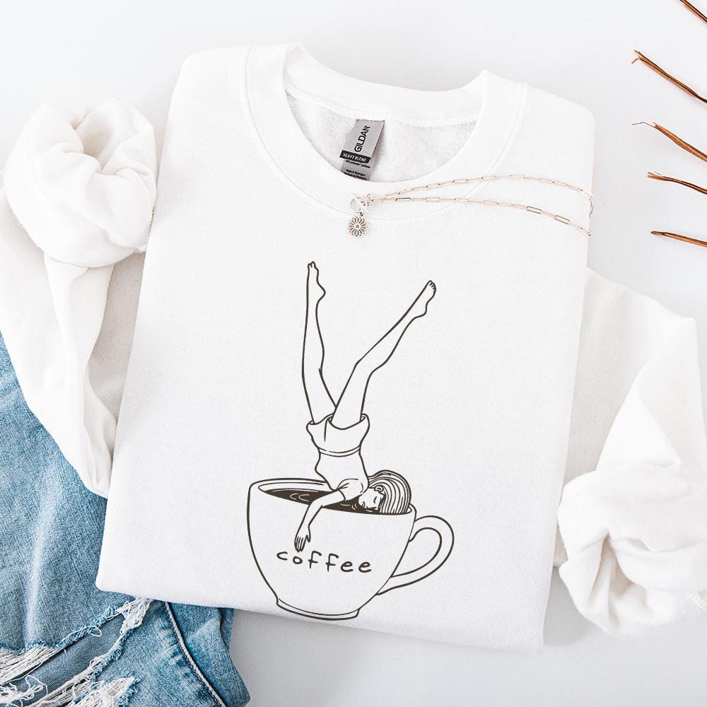 Coffee Lover PNG, Messy Bun Coffee Design - 300 DPI Design for T-Shirt