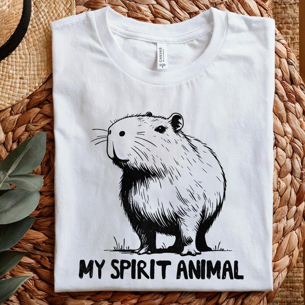Capybara Spirit Animal PNG Alt 2, Capybara Lover - 300 DPI Design for