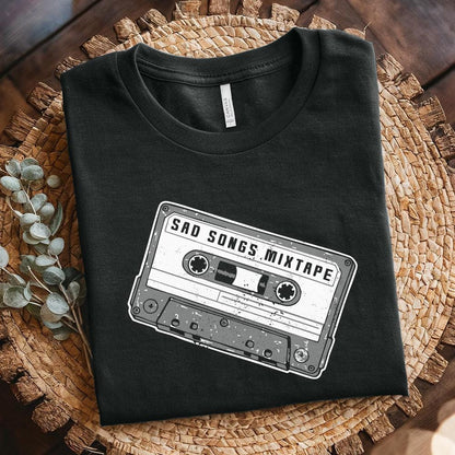 Sad Songs PNG, 90s Cassette Sticker - 300 DPI Design for T-Shirt