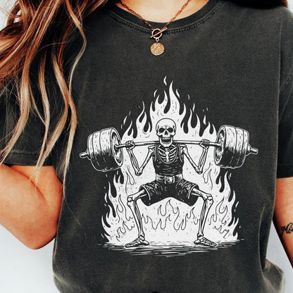 Skeleton Deadlift PNG, Weightlifting Skeleton Digital Download - 300 DPI