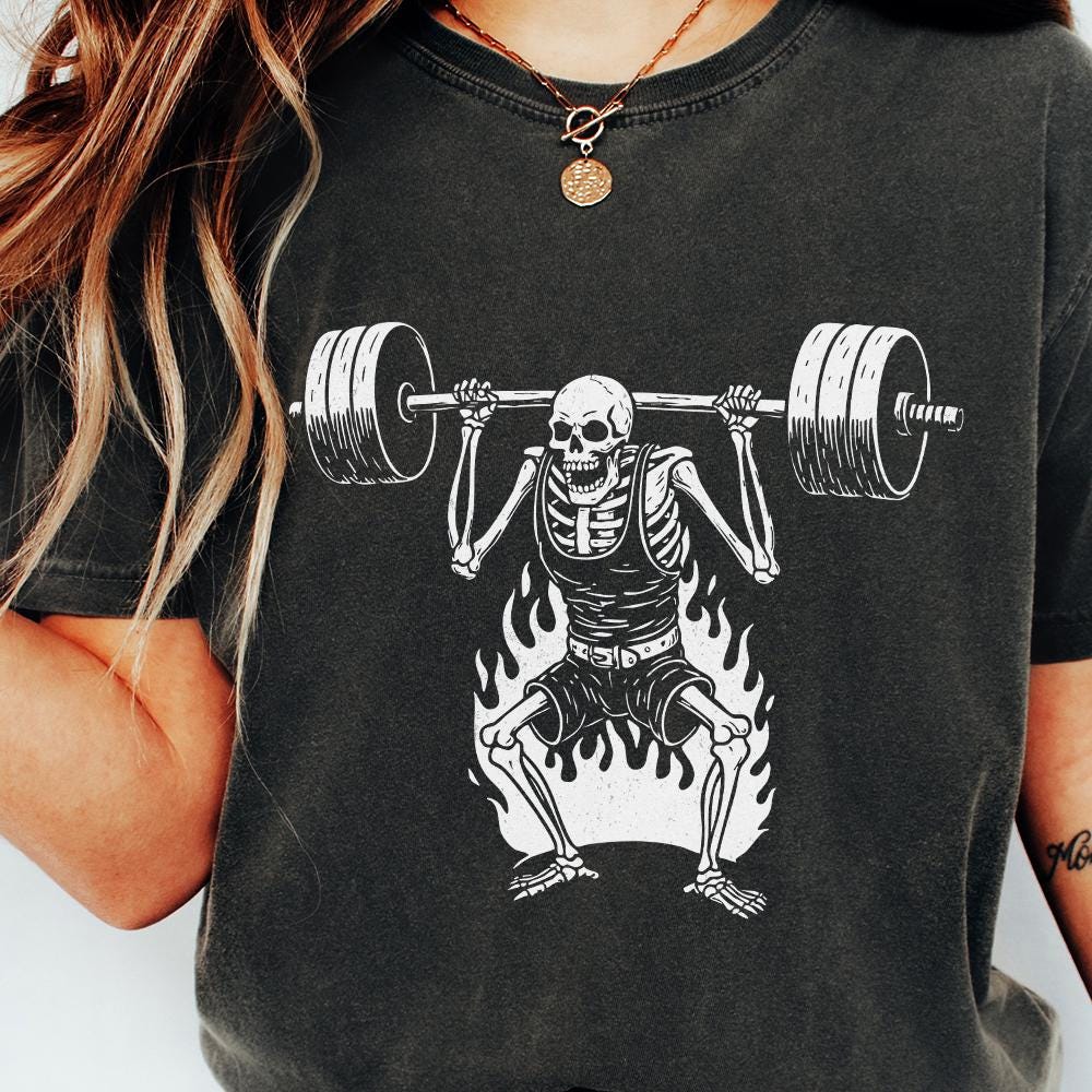 Skeleton Deadlift PNG, Gym Workout Design - 300 DPI Design for T-Shirt