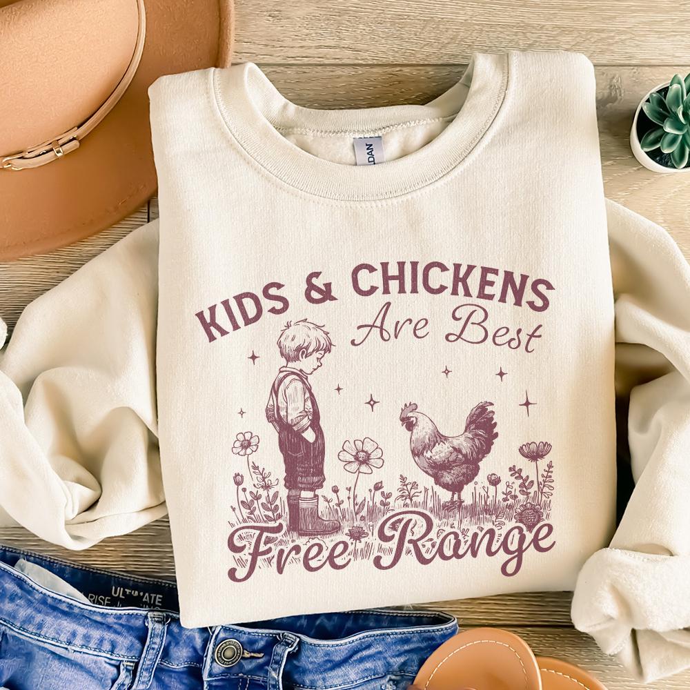 Free Range Farm Kid Design, Homestead PNG - 300 DPI Design for T-Shirt