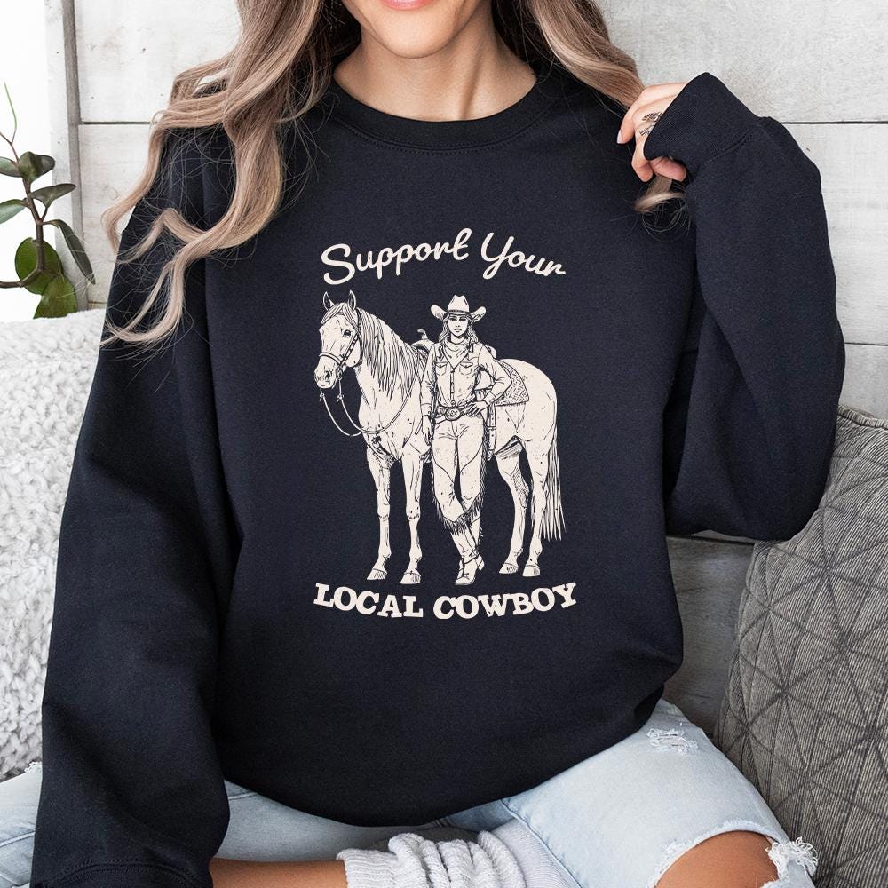 Support Your Local Cowgirls PNG, Western T-Shirt Design - 300 DPI Design