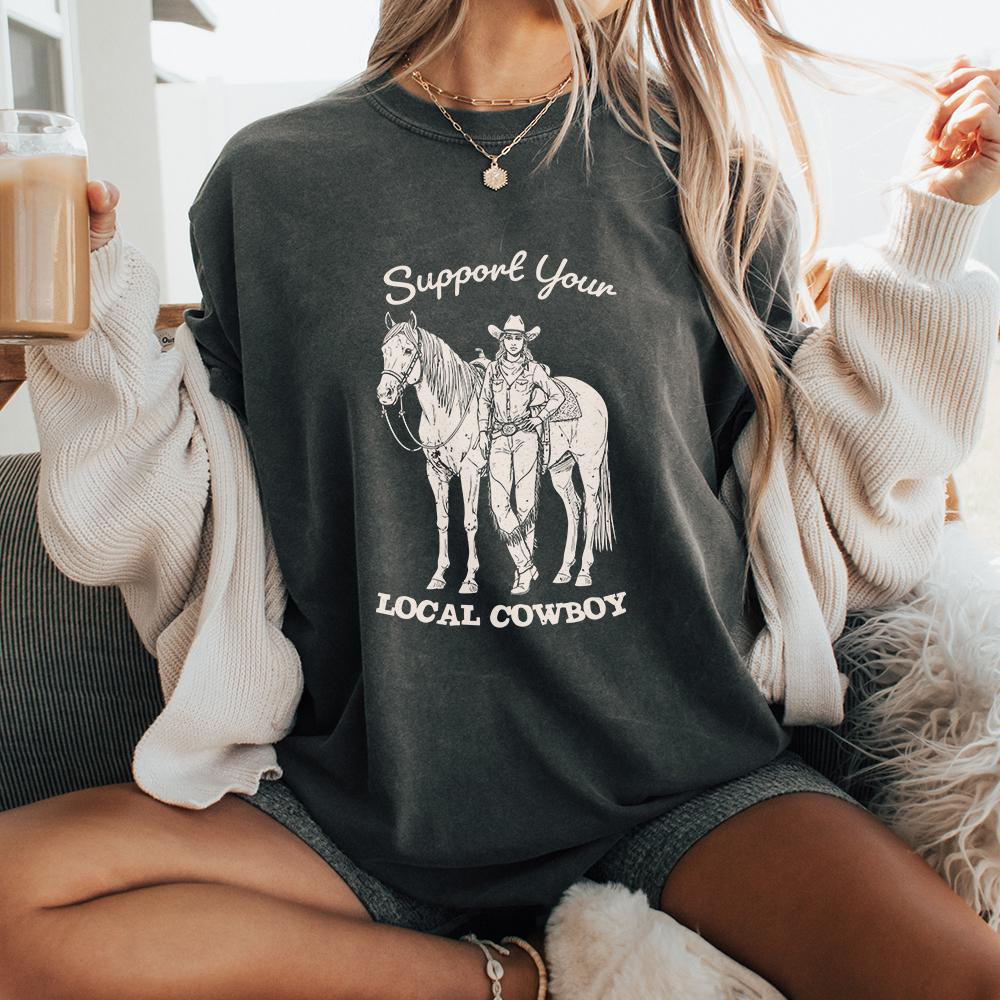 Support Your Local Cowgirls PNG, Western T-Shirt Design - 300 DPI Design