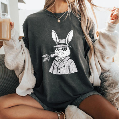 Funny Bunny PNG Design, Retro Easter Bunny Clipart - 300 DPI Design for