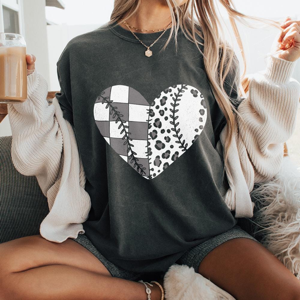 Softball Baseball Heart PNG, Sports Sublimation - 300 DPI Design for