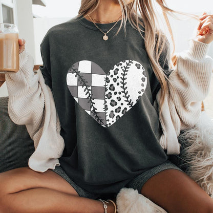 Softball Baseball Heart PNG, Sports Sublimation - 300 DPI Design for