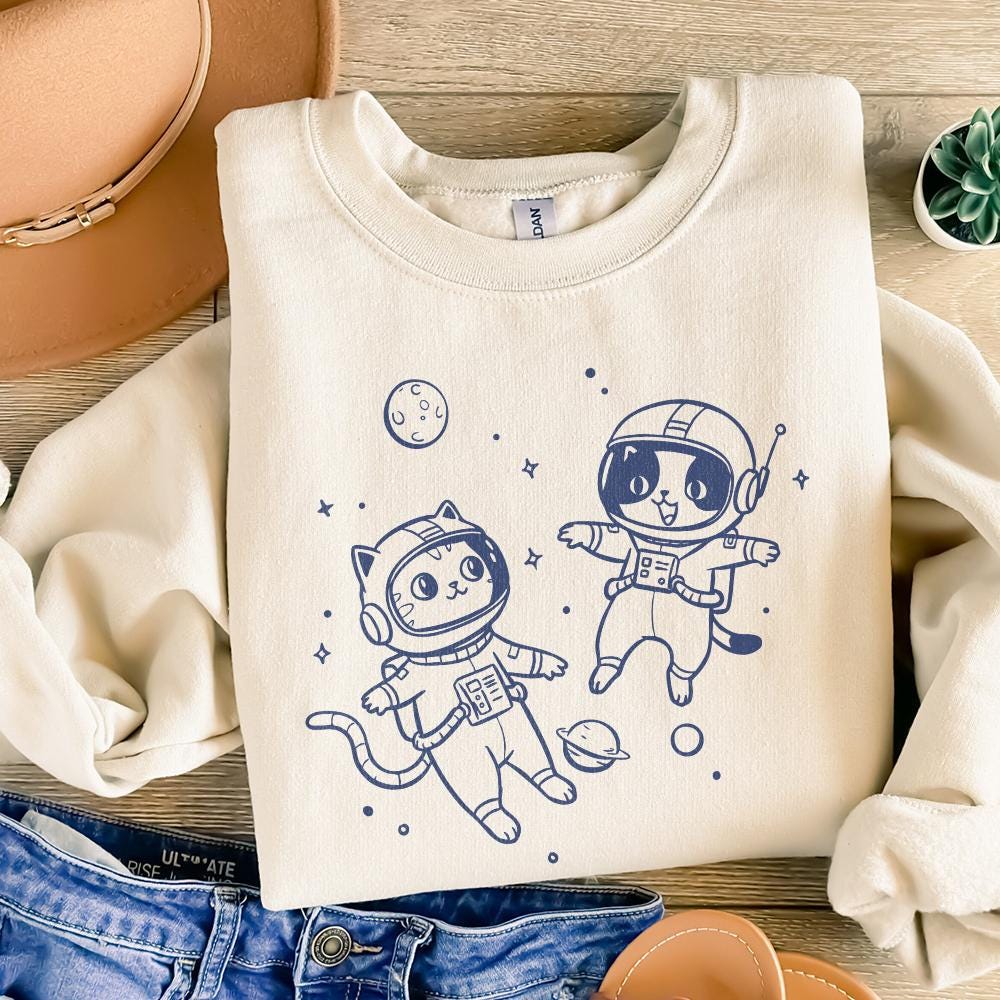Cats In Space Vintage Retro, Cat Lover png - 300 DPI Design for T-Shirt