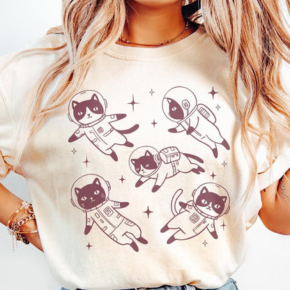 Cats In Space Vintage Retro Alt 2, Cat Lover png - 300 DPI Design for