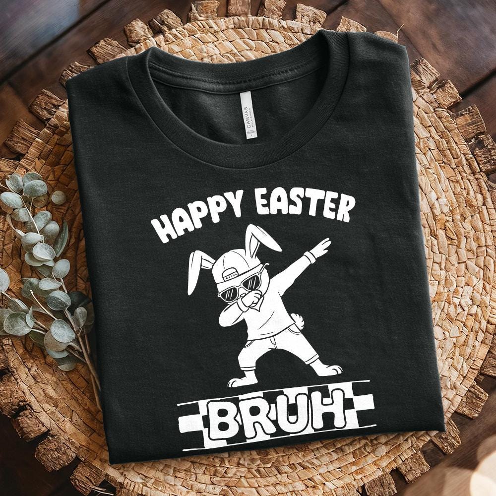 Happy Easter Bruh PNG, Retro Bunny Dabbing Design - 300 DPI Design for