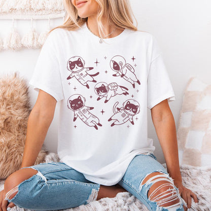 Cats In Space Vintage Retro Alt 2, Cat Lover png - 300 DPI Design for