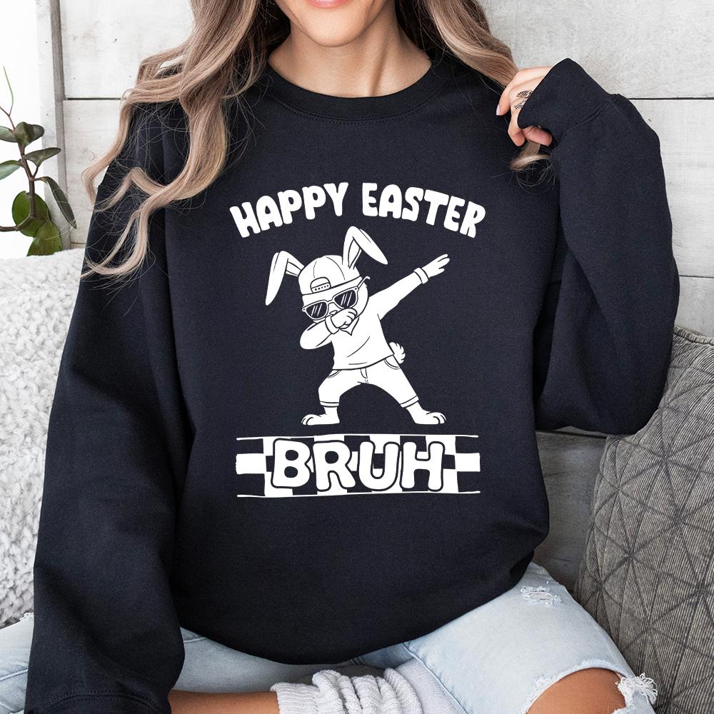Happy Easter Bruh PNG, Retro Bunny Dabbing Design - 300 DPI Design for