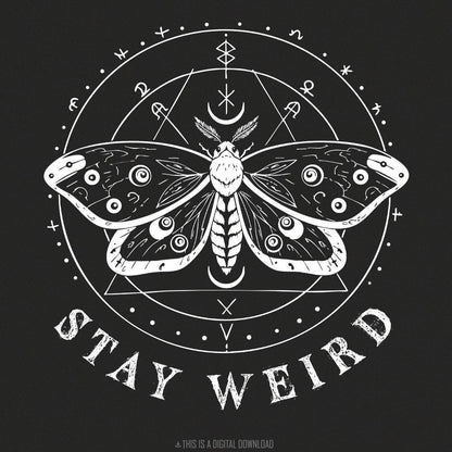 Stay Weird Clipart png, Witchy Vibes - 300 DPI Design for T-Shirt