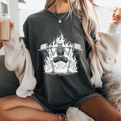 Skeleton Deadlift PNG, Weightlifting Skeleton Digital Download - 300 DPI