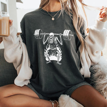 Skeleton Deadlift PNG, Gym Workout Design - 300 DPI Design for T-Shirt