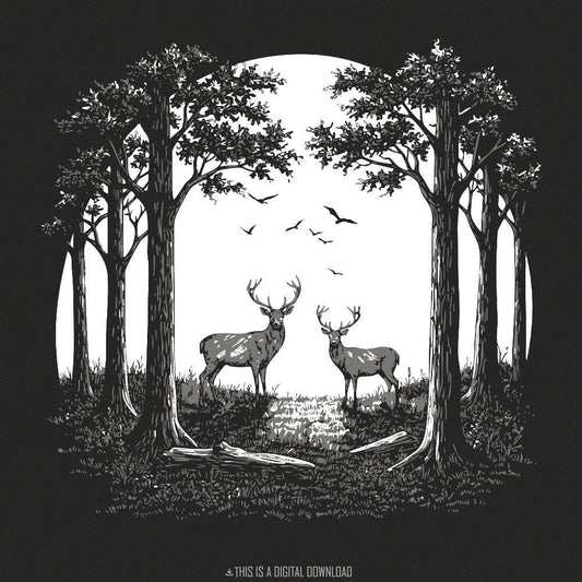 Whitetail Buck PNG Download, Deer Art - 300 DPI Design for T-Shirt