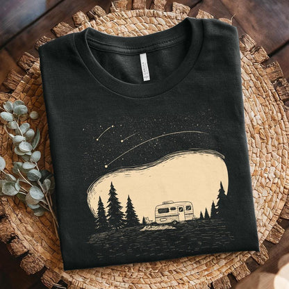 Camping Life PNG, Retro Camper Under Stars - 300 DPI Design for T-Shirt