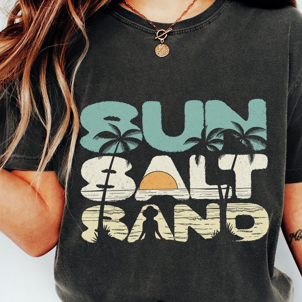 Sun Salt Sand PNG, Retro Summer Vibes PNG - 300 DPI Design for T-Shirt