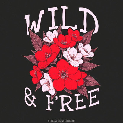 Wild And Free Png, Vintage Retro Design - 300 DPI Design for T-Shirt