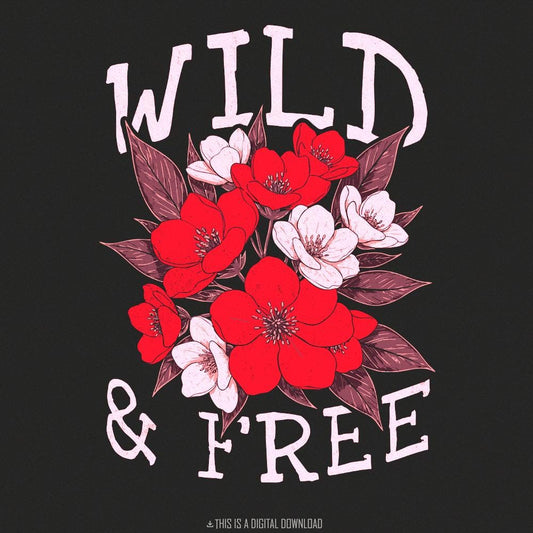 Wild And Free Png, Vintage Retro Design - 300 DPI Design for T-Shirt