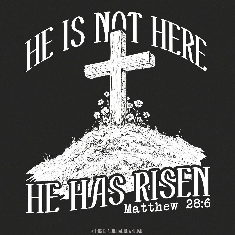 He Is Risen PNG, Christian Sublimation Designs - 300 DPI Design for T-Shirt