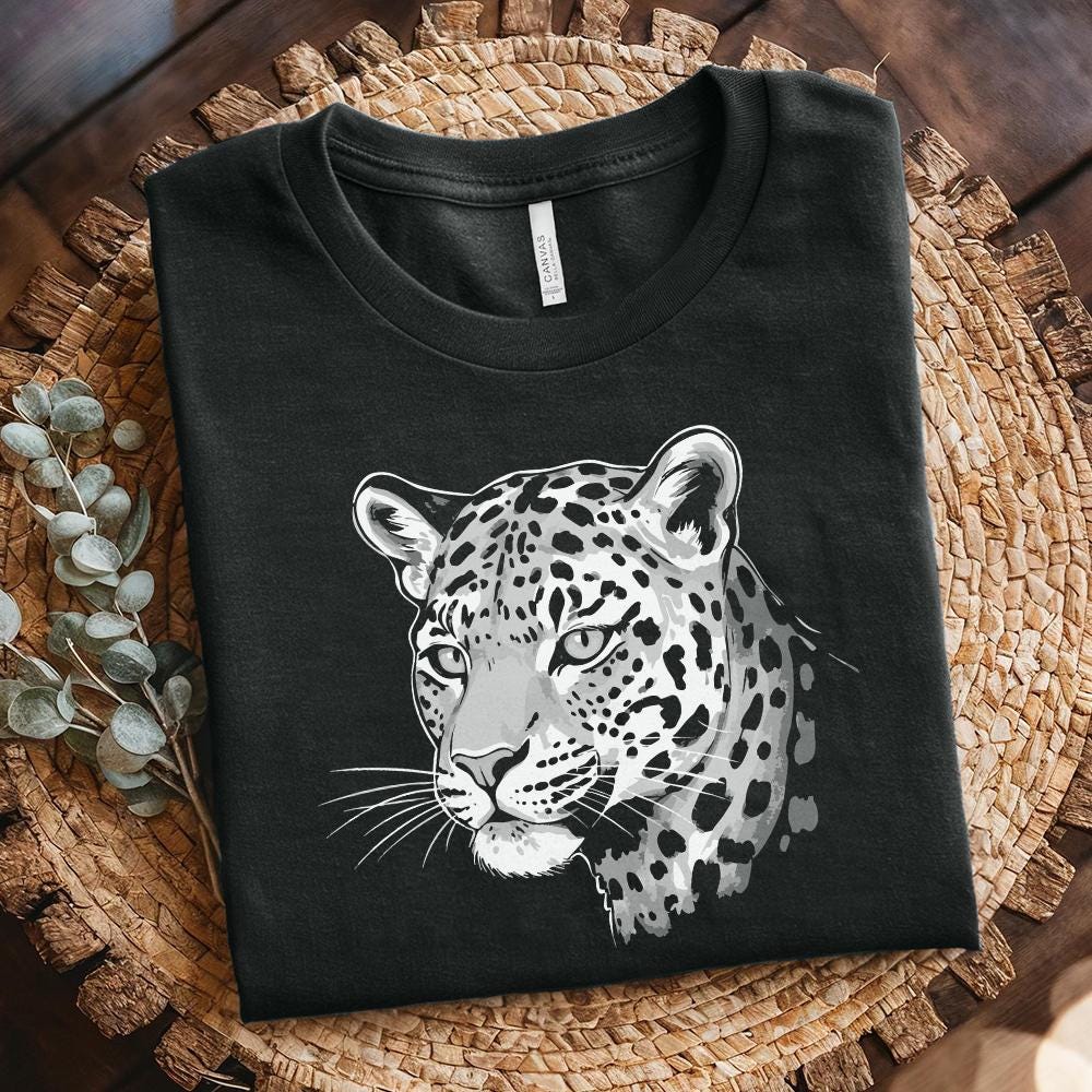 Leopard Illustration, Wild Cat Animal PNG - 300 DPI Design for T-Shirt