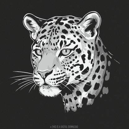 Leopard Illustration, Wild Cat Animal PNG - 300 DPI Design for T-Shirt