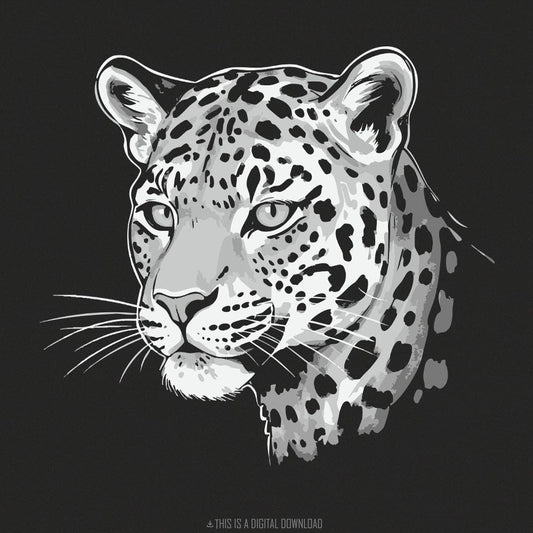 Leopard Illustration, Wild Cat Animal PNG - 300 DPI Design for T-Shirt